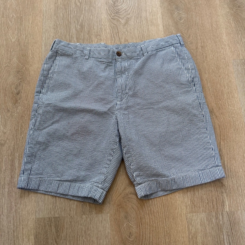 Brooks Brothers Seersucker Shorts Mens‎ 38 Blue White Striped Cotton Preppy 9"